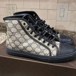Gucci Black and Cream High-Top Sneakers Gucci Black and Cream High-Top SneakersFits like a men main image 3